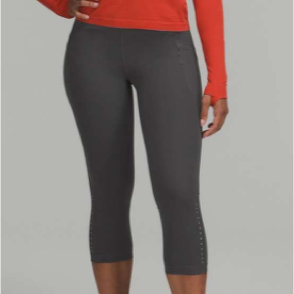 Lululemon Graphite Grey Swift Speed High-Rise Crop | Size 2, 21” Inseam EUC - Picture 1 of 7
